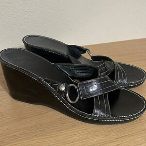 Coach "Tatianna" Calf Leather Wedge Sandals size 11